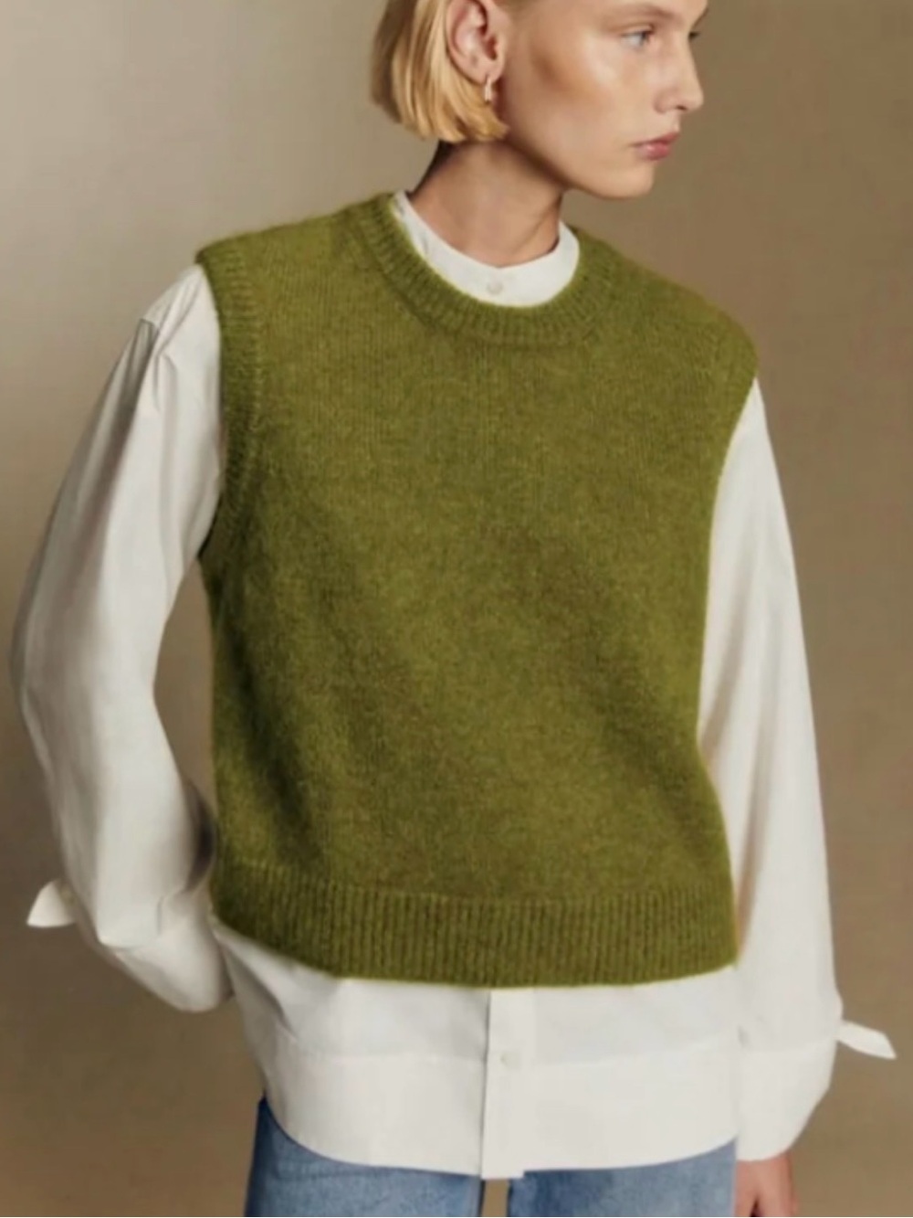 Sézane Pistachio Green Knit Sweater - L
